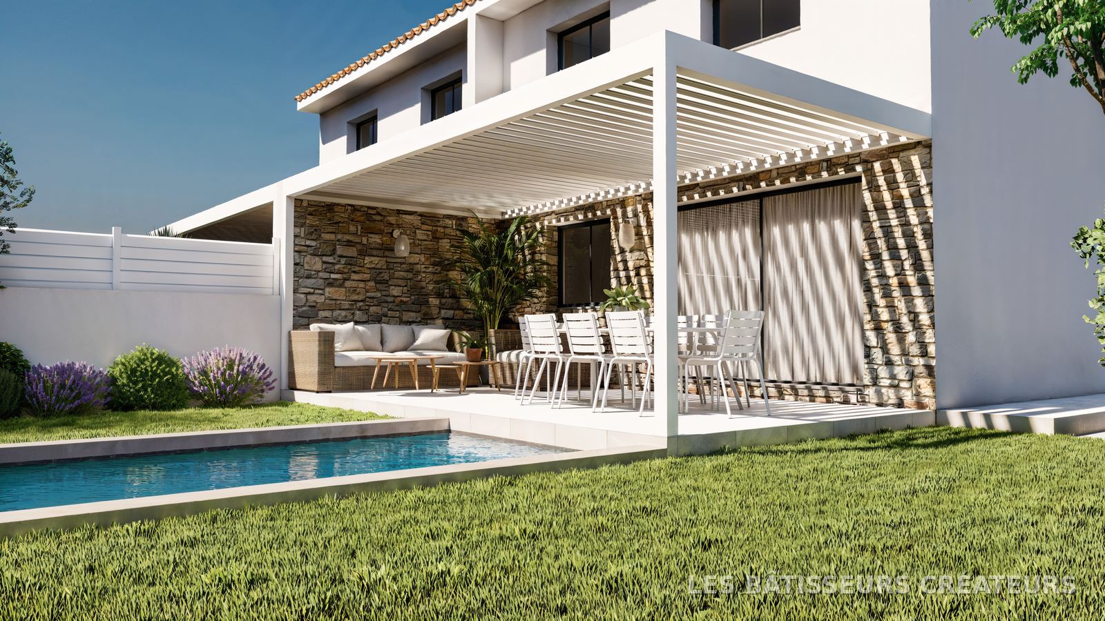 Deux maisons neuves avec jardins et piscines privatifs